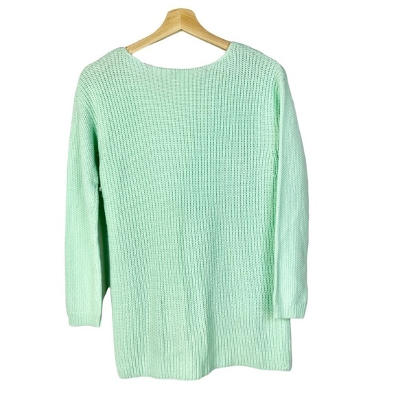 Bar III Mint Green Knit Side Waist Zip Pullover Sweater XS - Picture 2 of 5